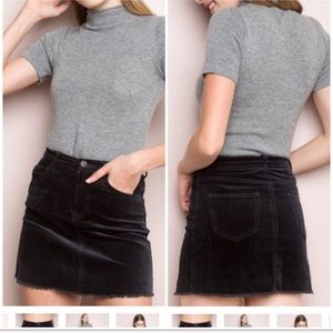 Brandy Melville Juliette Corduroy Black Skirt